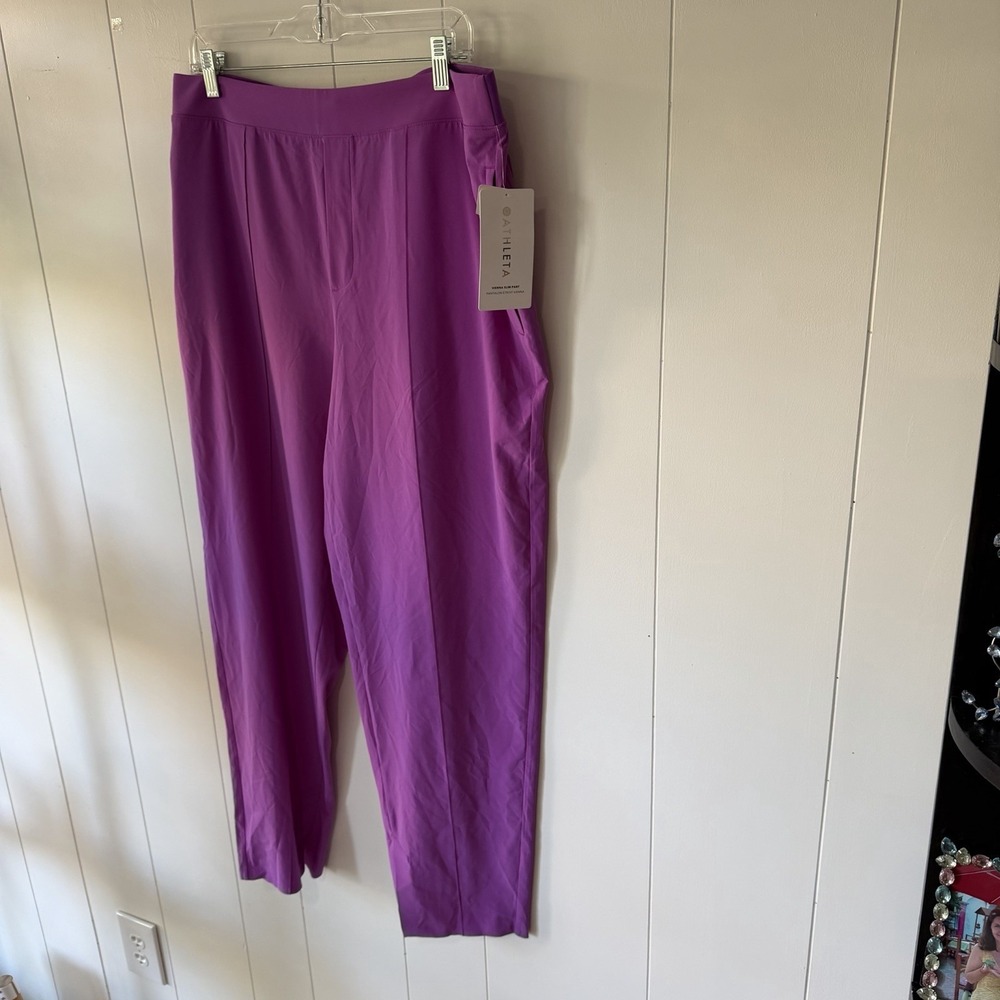 ATHLETA Brooklyn Heights Vienna Slim Pant Size 16 Jazzy Purple NWT - Picture 2 of 12